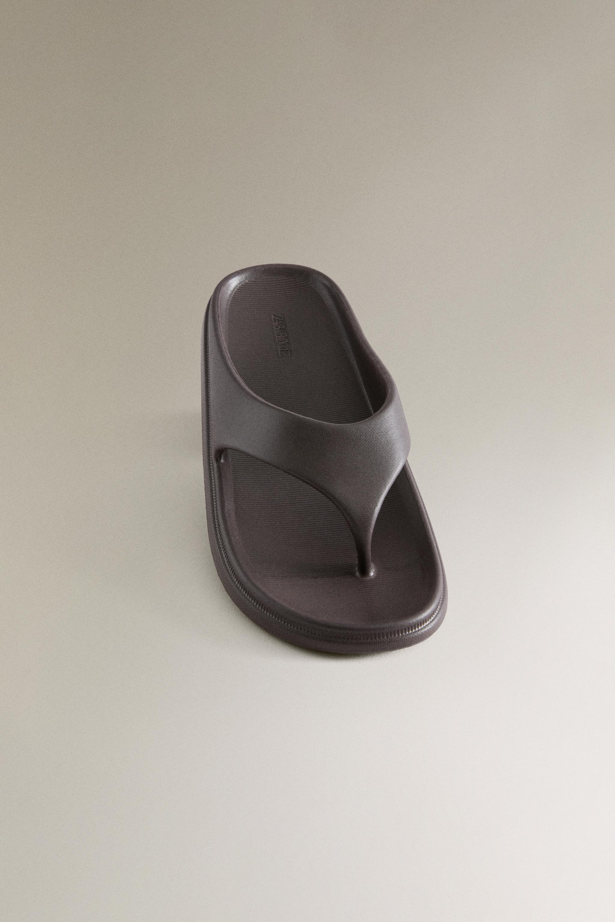 RUBBERIZED FLAT SANDALS